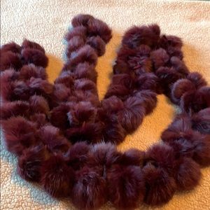 100% genuine dyed rabbit fur scarf